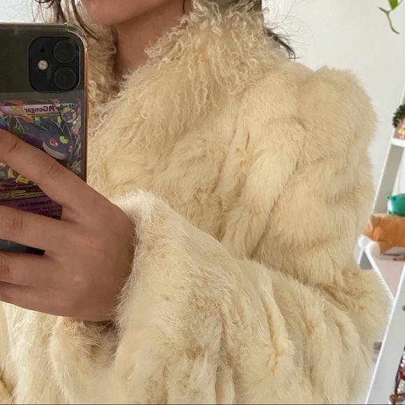 Vintage ivory real fur coat - Picture 9 of 9